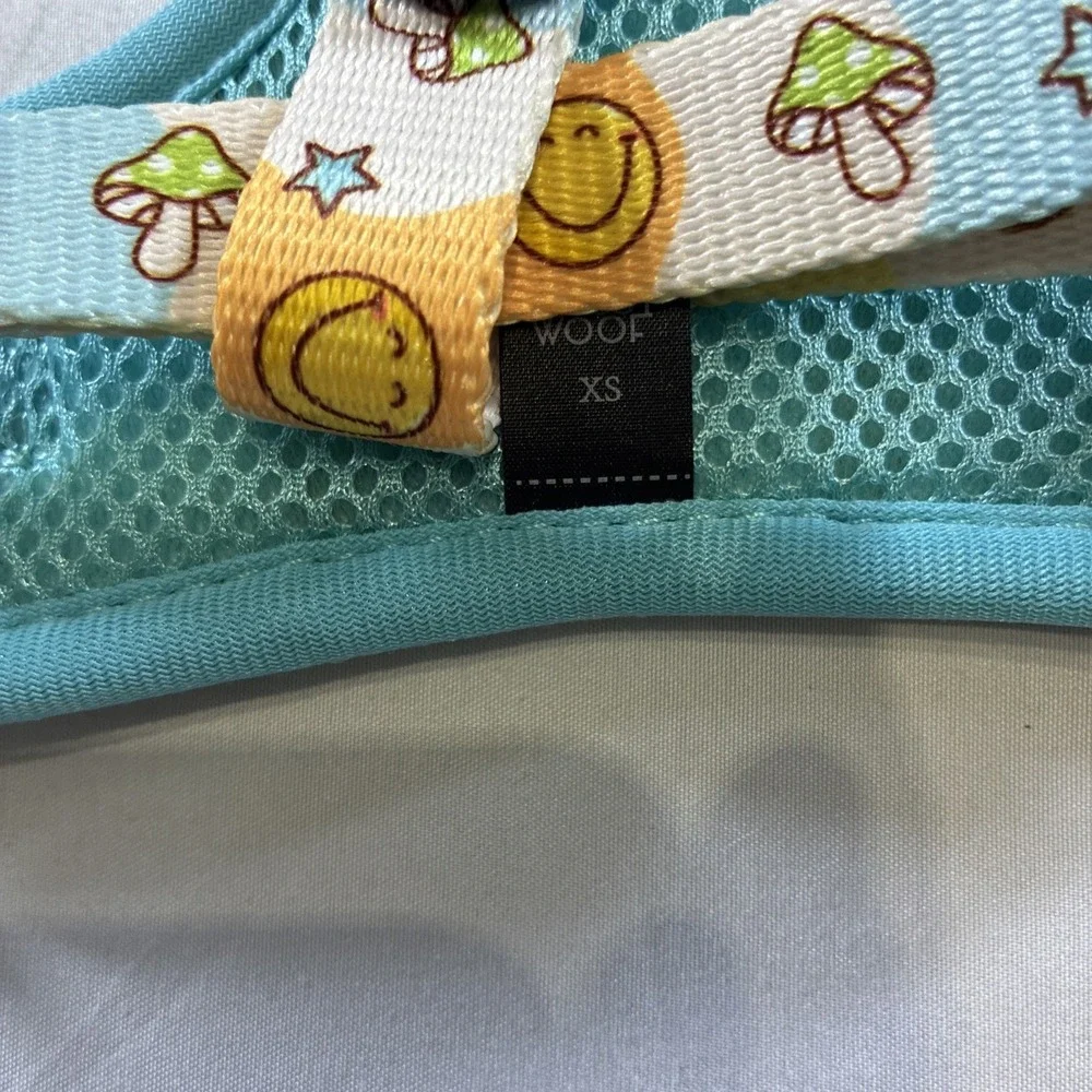 Sassy Woof Soft Dog Harness Smiley Face Ans Mushrooms XS Adjustable New